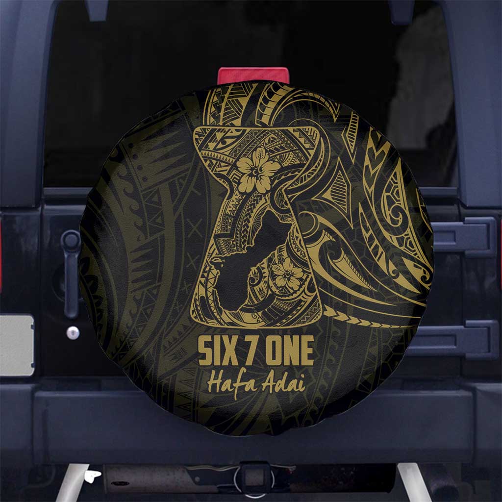 Gold Guam Latte Stone Tribal Tattoo Spare Tire Cover Hafa Adai Six 7 One