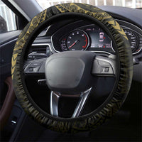 Gold Guam Latte Stone Tribal Tattoo Steering Wheel Cover Hafa Adai Six 7 One