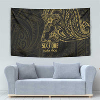 Gold Guam Latte Stone Tribal Tattoo Tapestry Hafa Adai Six 7 One