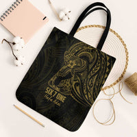Gold Guam Latte Stone Tribal Tattoo Tote Bag Hafa Adai Six 7 One - Polynesian Pride
