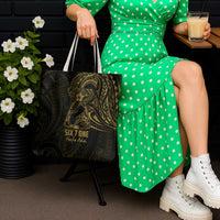 Gold Guam Latte Stone Tribal Tattoo Tote Bag Hafa Adai Six 7 One - Polynesian Pride