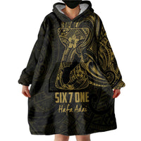 Gold Guam Latte Stone Tribal Tattoo Wearable Blanket Hoodie Hafa Adai Six 7 One