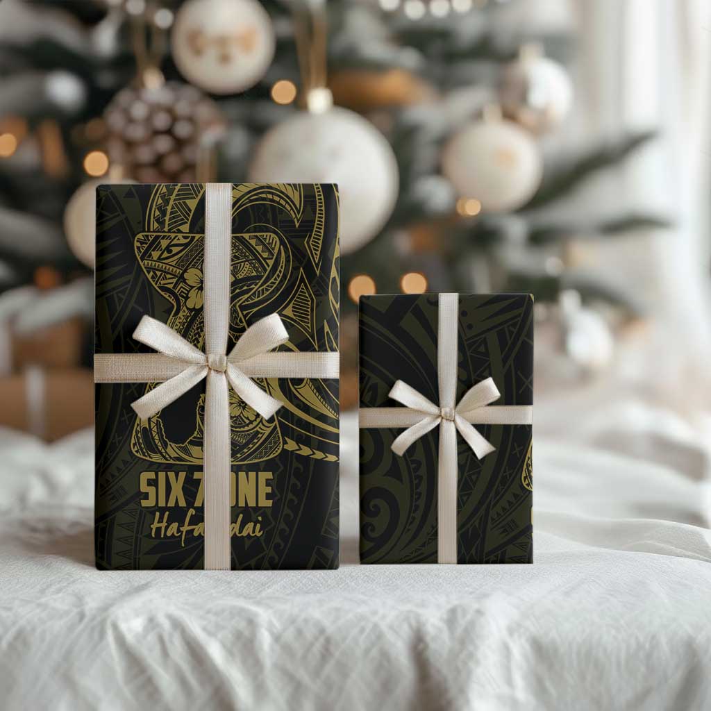 Gold Guam Latte Stone Tribal Tattoo Wrapping Paper Hafa Adai Six 7 One - Polynesian Pride