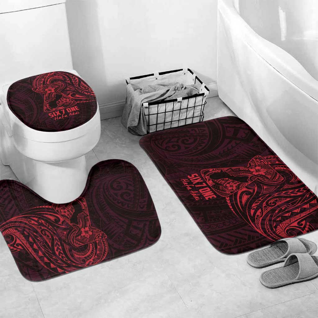Oxblood Guam Latte Stone Tribal Tattoo Bathroom Set Hafa Adai Six 7 One - Polynesian Pride