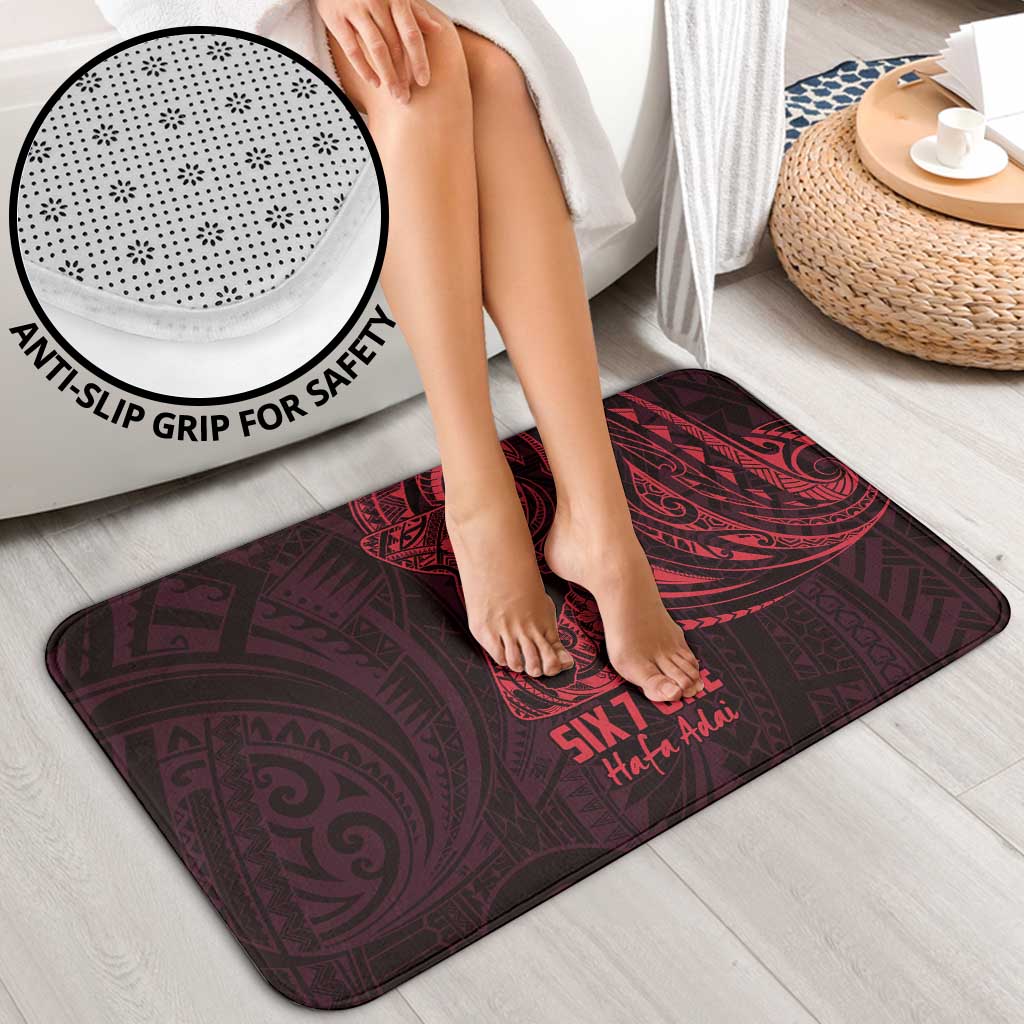 Oxblood Guam Latte Stone Tribal Tattoo Bathroom Set Hafa Adai Six 7 One - Polynesian Pride