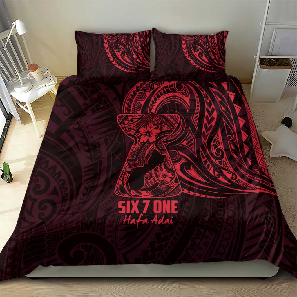 Oxblood Guam Latte Stone Tribal Tattoo Bedding Set Hafa Adai Six 7 One