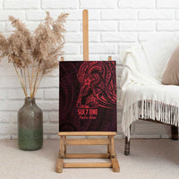 Oxblood Guam Latte Stone Tribal Tattoo Canvas Wall Art Hafa Adai Six 7 One