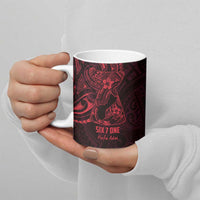 Oxblood Guam Latte Stone Tribal Tattoo Ceramic Mug Hafa Adai Six 7 One - Polynesian Pride