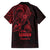 Oxblood Guam Latte Stone Tribal Tattoo Family Matching Off Shoulder Short Dress and Hawaiian Shirt Hafa Adai Six 7 One