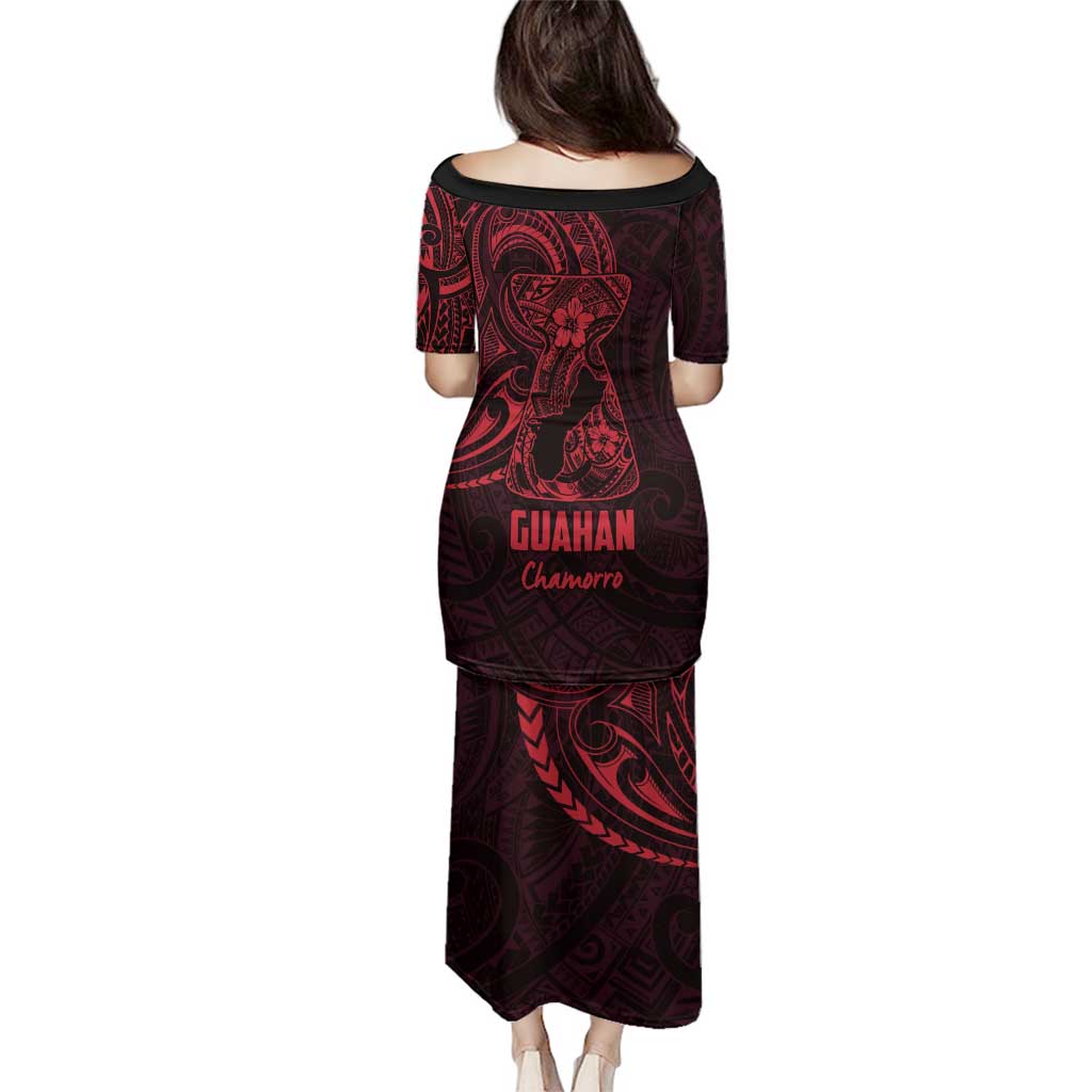 Oxblood Guam Latte Stone Tribal Tattoo Family Matching Puletasi and Hawaiian Shirt Hafa Adai Six 7 One