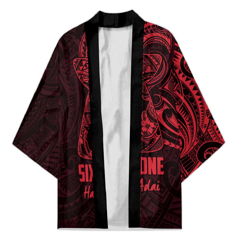 Oxblood Guam Latte Stone Tribal Tattoo Kimono Hafa Adai Six 7 One - Polynesian Pride