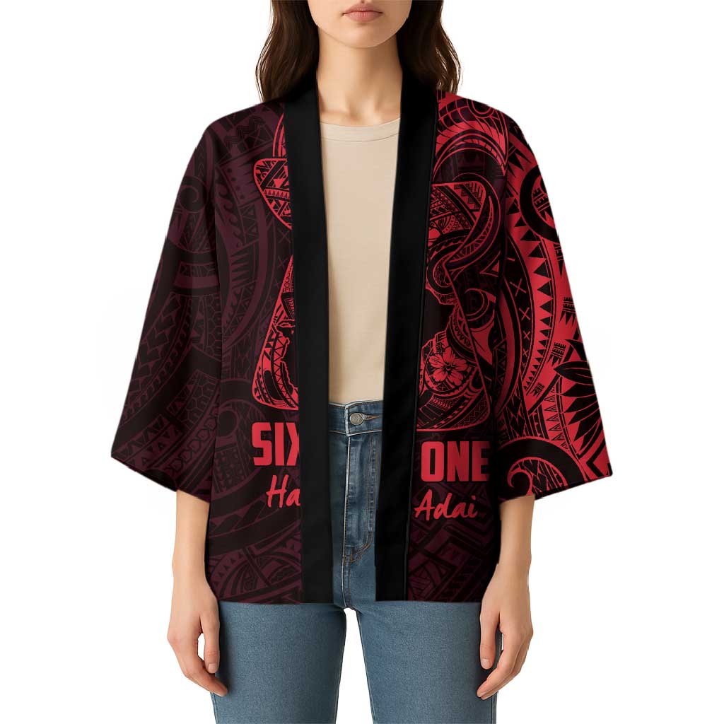 Oxblood Guam Latte Stone Tribal Tattoo Kimono Hafa Adai Six 7 One - Polynesian Pride