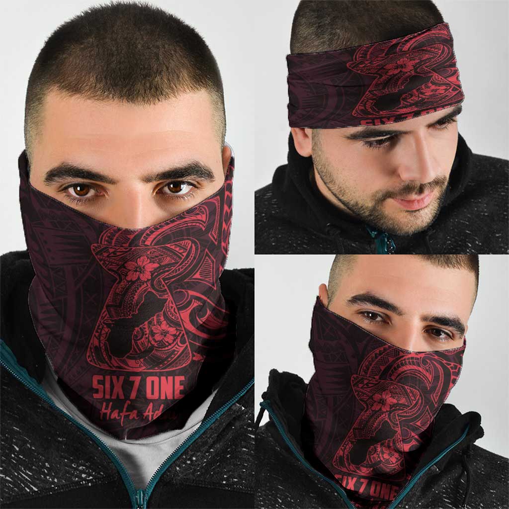 Oxblood Guam Latte Stone Tribal Tattoo Neck Gaiter Hafa Adai Six 7 One - Polynesian Pride