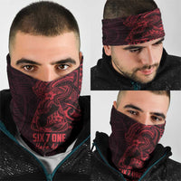 Oxblood Guam Latte Stone Tribal Tattoo Neck Gaiter Hafa Adai Six 7 One - Polynesian Pride