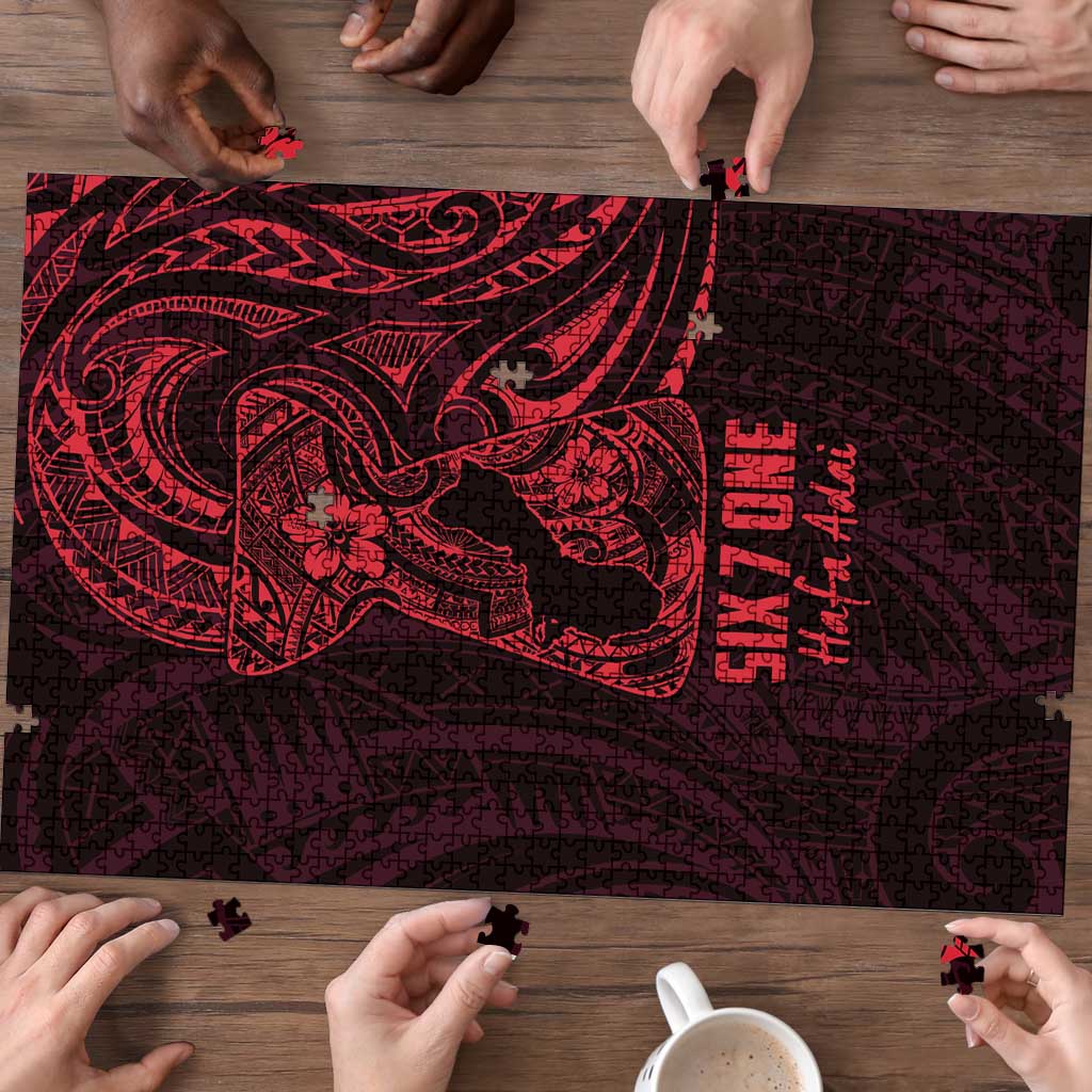 Oxblood Guam Latte Stone Tribal Tattoo Puzzle Hafa Adai Six 7 One - Polynesian Pride