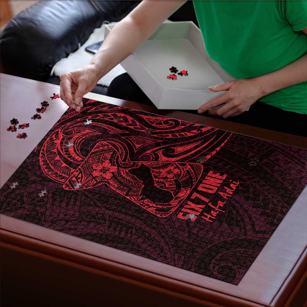 Oxblood Guam Latte Stone Tribal Tattoo Puzzle Hafa Adai Six 7 One - Polynesian Pride