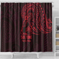 Oxblood Guam Latte Stone Tribal Tattoo Shower Curtain Hafa Adai Six 7 One