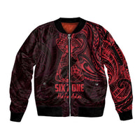 Oxblood Guam Latte Stone Tribal Tattoo Sleeve Zip Bomber Jacket Hafa Adai Six 7 One