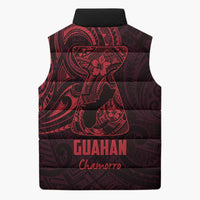 Oxblood Guam Latte Stone Tribal Tattoo Sleeveless Puffer Jacket Hafa Adai Six 7 One - Polynesian Pride