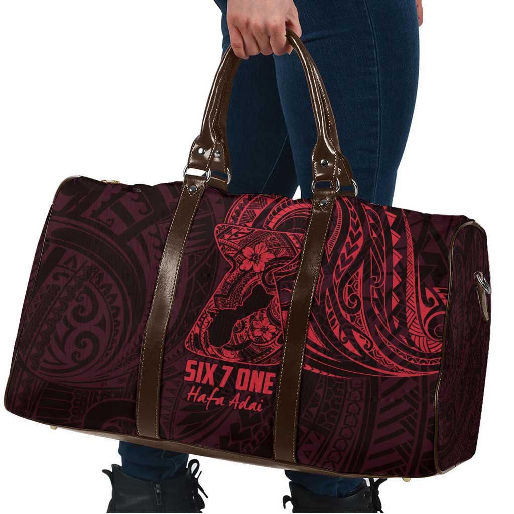 Oxblood Guam Latte Stone Tribal Tattoo Travel Bag Hafa Adai Six 7 One - Polynesian Pride