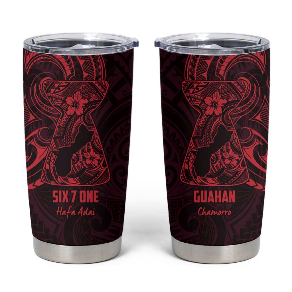 Oxblood Guam Latte Stone Tribal Tattoo Tumbler Cup Hafa Adai Six 7 One LT9 Oxblood - Polynesian Pride