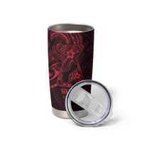 Oxblood Guam Latte Stone Tribal Tattoo Tumbler Cup Hafa Adai Six 7 One LT9 - Polynesian Pride