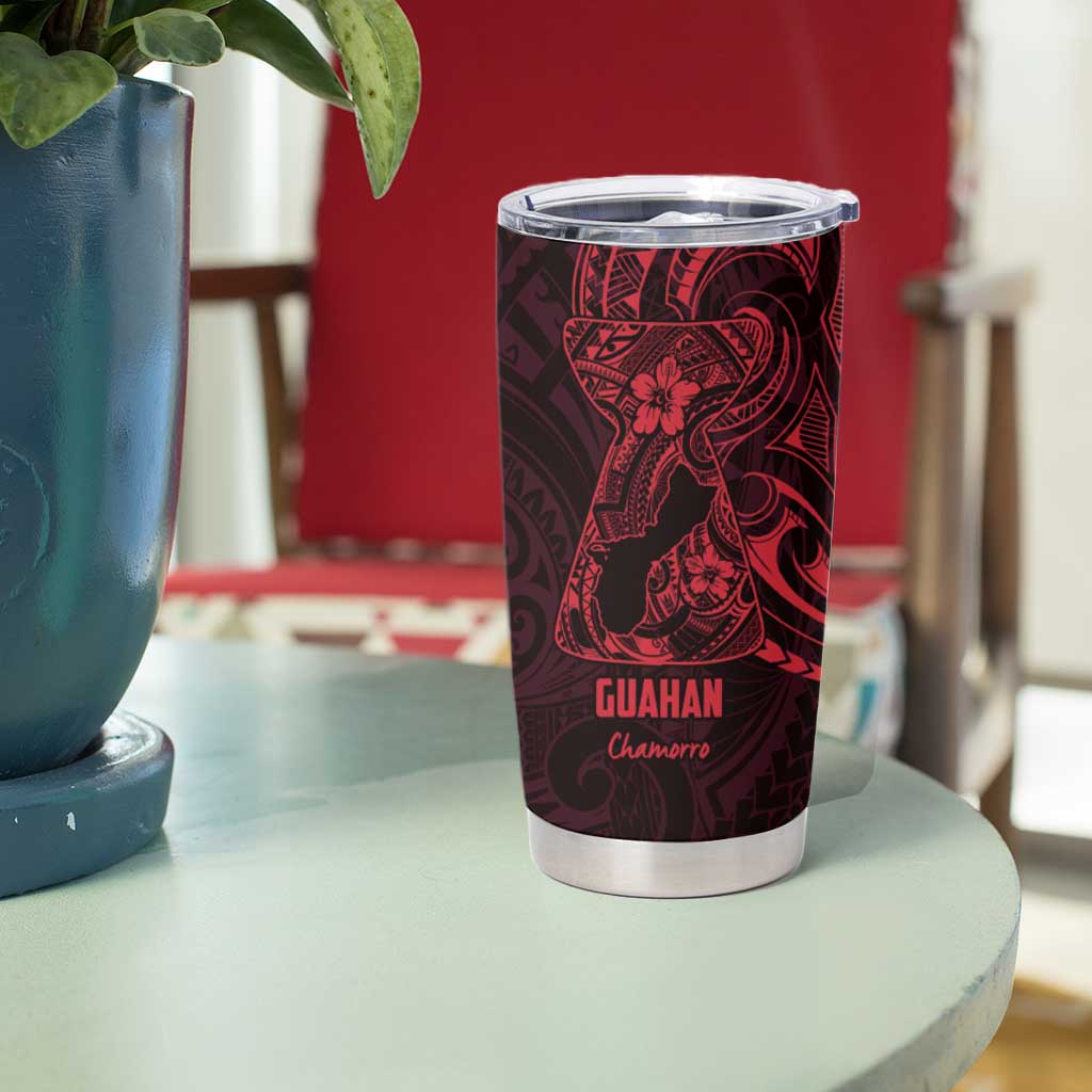 Oxblood Guam Latte Stone Tribal Tattoo Tumbler Cup Hafa Adai Six 7 One LT9 - Polynesian Pride
