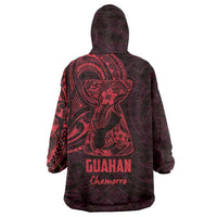 Oxblood Guam Latte Stone Tribal Tattoo Wearable Blanket Hoodie Hafa Adai Six 7 One