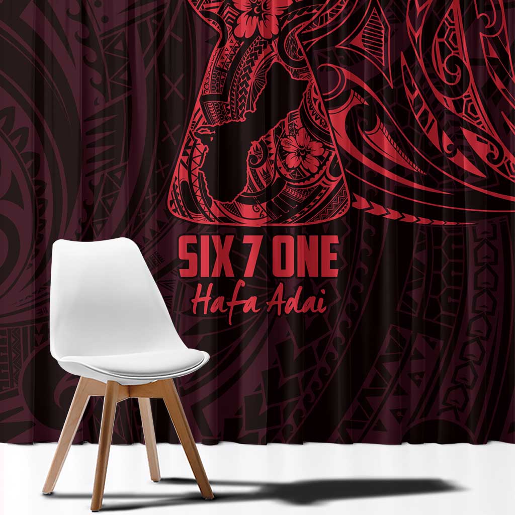 Oxblood Guam Latte Stone Tribal Tattoo Window Curtain Hafa Adai Six 7 One