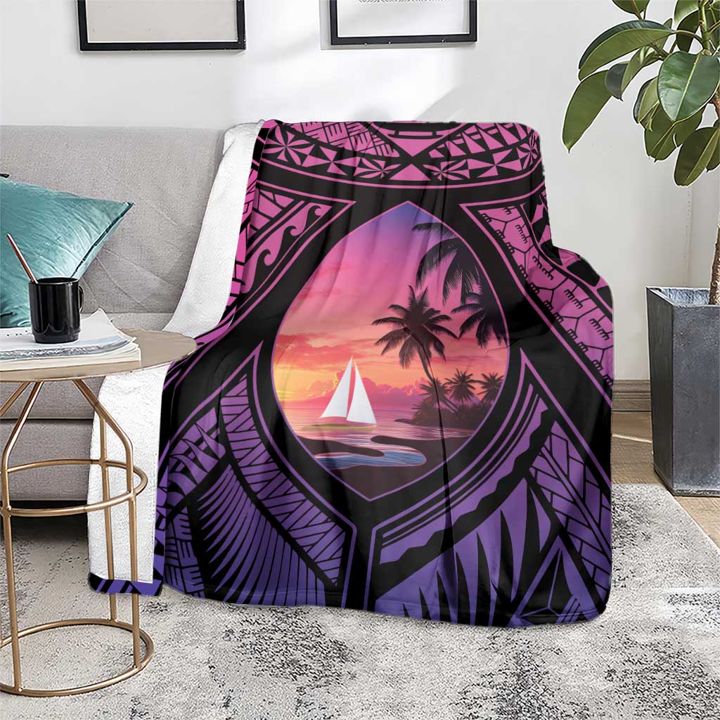 Guam Chamorro Artsy Blanket Guahan Sunset Beach