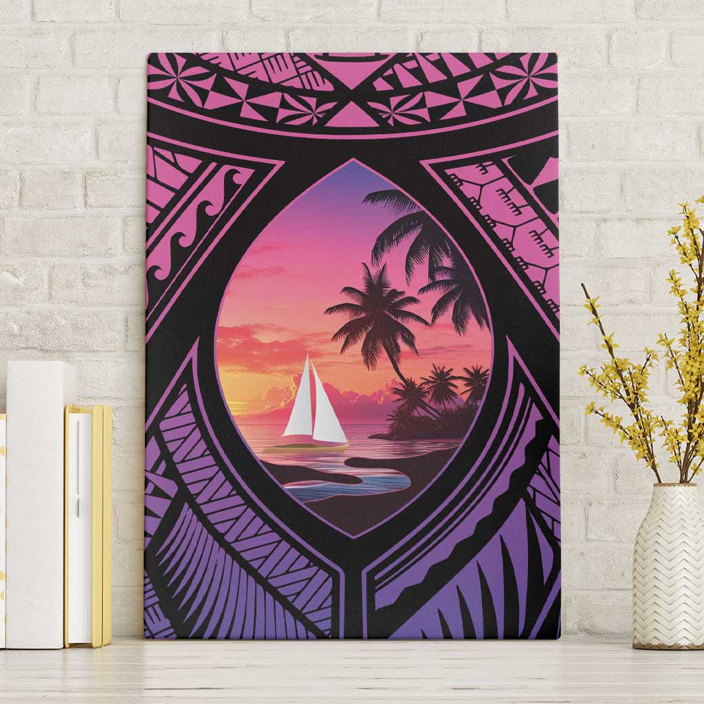 Guam Chamorro Artsy Canvas Wall Art Guahan Sunset Beach