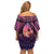 Guam Chamorro Artsy Family Matching Off Shoulder Short Dress and Hawaiian Shirt Guahan Sunset Beach