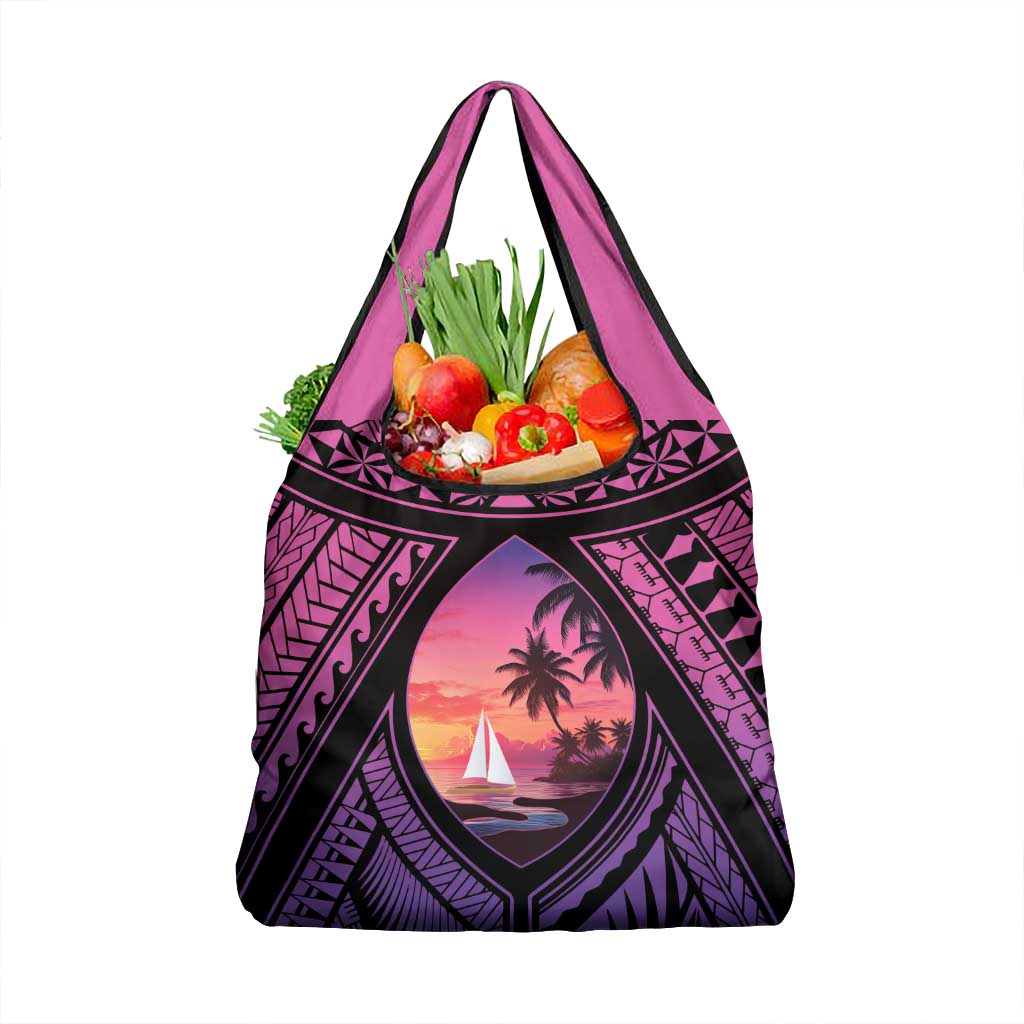 Guam Chamorro Artsy Grocery Bag Guahan Sunset Beach