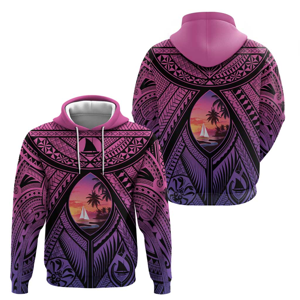Guam Chamorro Artsy Hoodie Guahan Sunset Beach