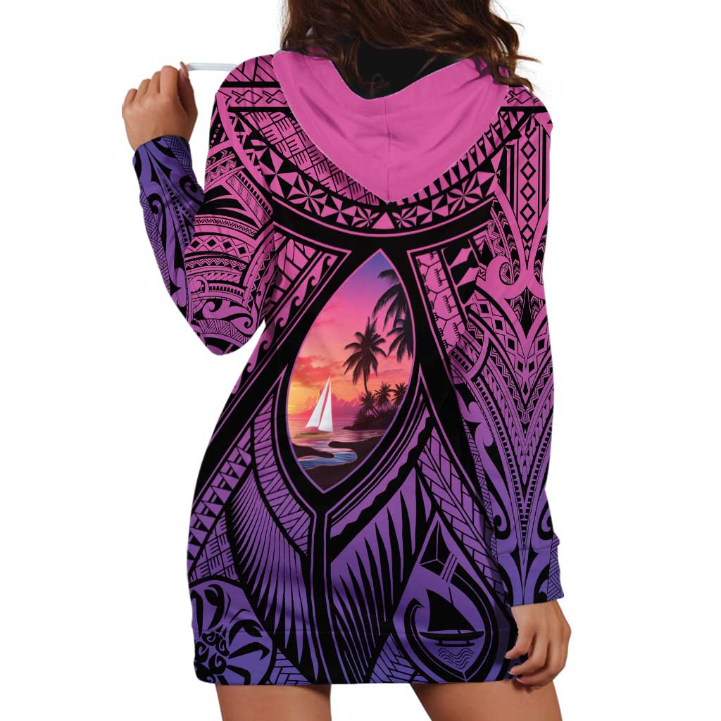 Guam Chamorro Artsy Hoodie Dress Guahan Sunset Beach