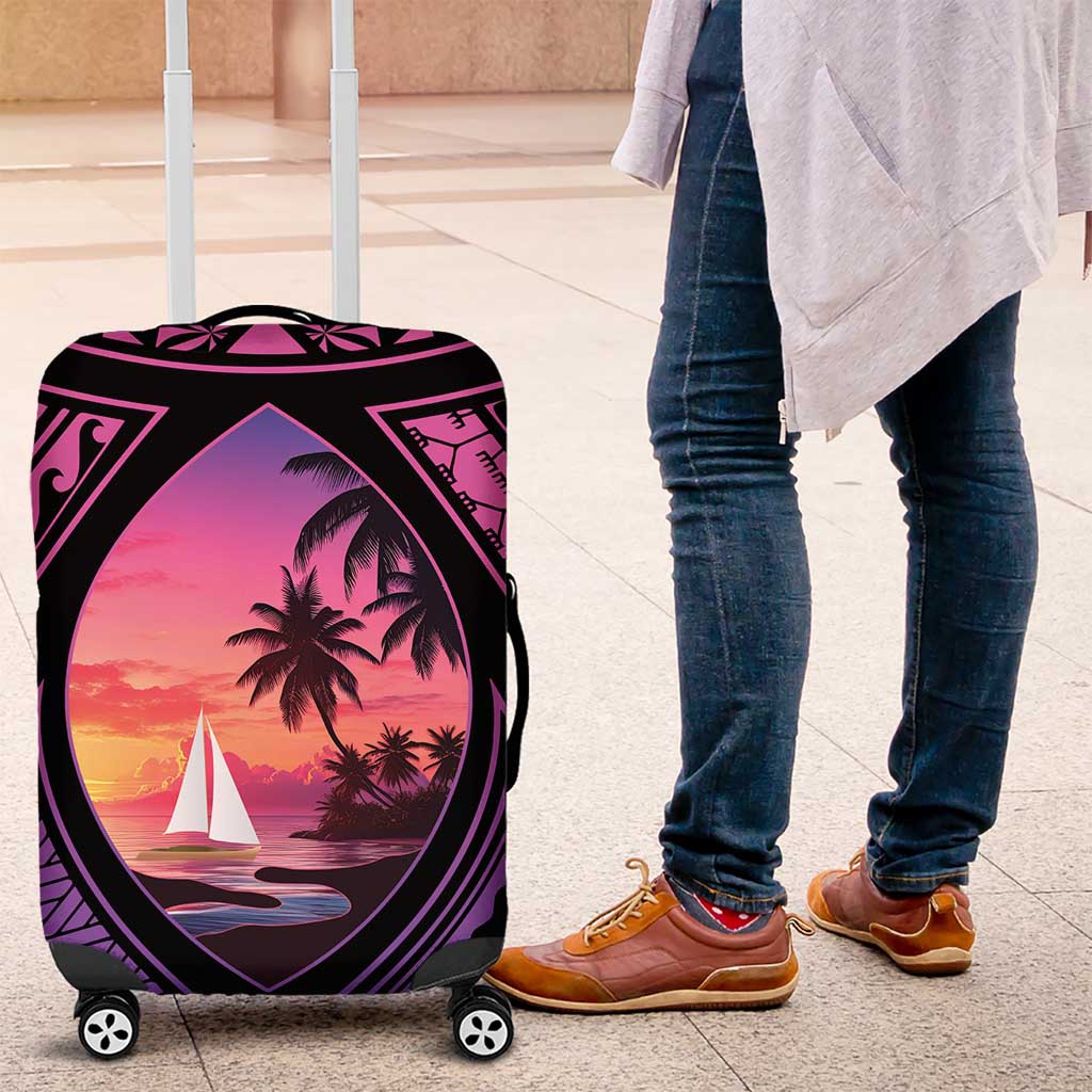 Guam Chamorro Artsy Luggage Cover Guahan Sunset Beach