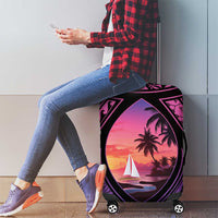 Guam Chamorro Artsy Luggage Cover Guahan Sunset Beach