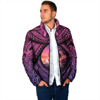 Guam Chamorro Artsy Padded Jacket Guahan Sunset Beach - Polynesian Pride