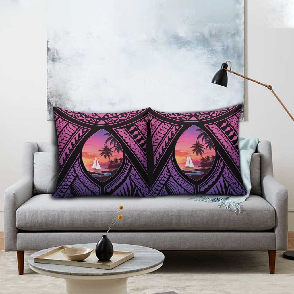 Guam Chamorro Artsy Pillow Cover Guahan Sunset Beach LT9 - Polynesian Pride