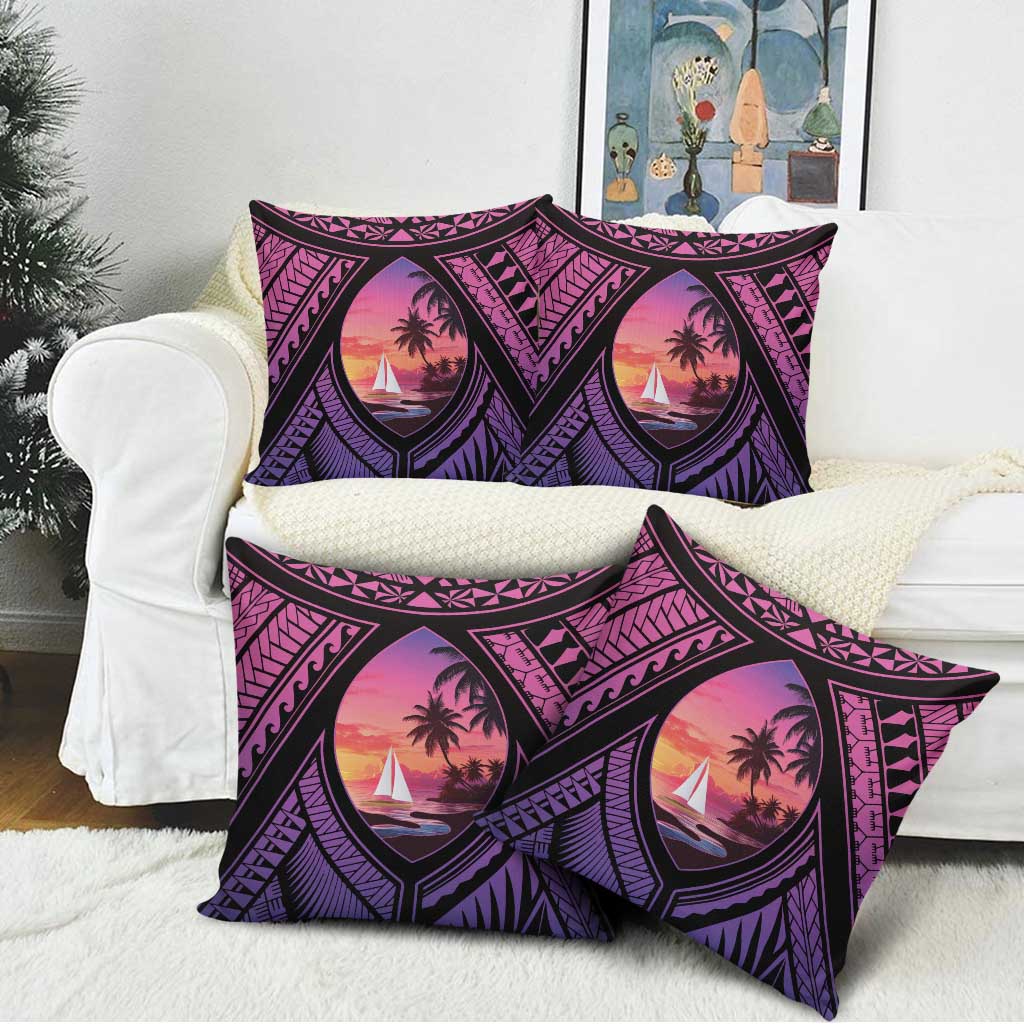 Guam Chamorro Artsy Pillow Cover Guahan Sunset Beach LT9 - Polynesian Pride