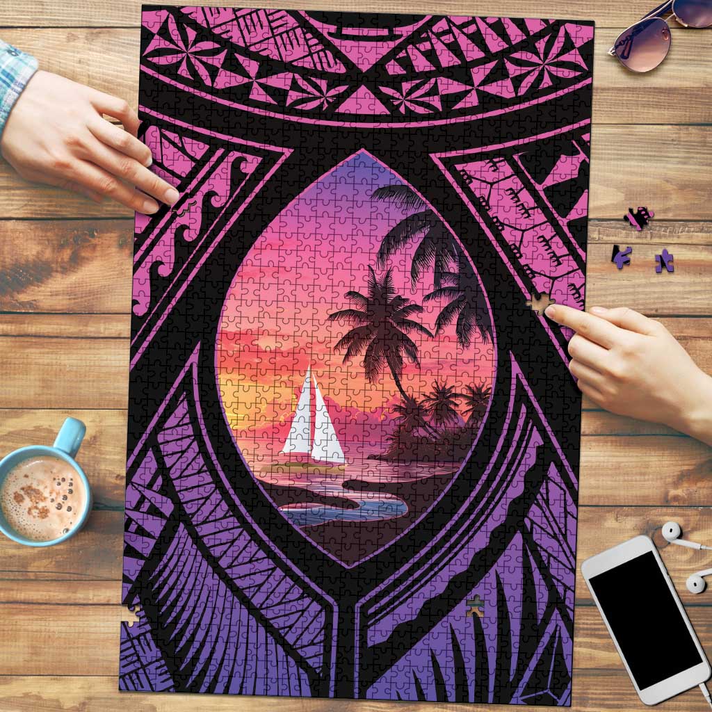 Guam Chamorro Artsy Puzzle Guahan Sunset Beach - Polynesian Pride