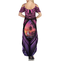 Guam Chamorro Artsy Summer Maxi Dress Guahan Sunset Beach