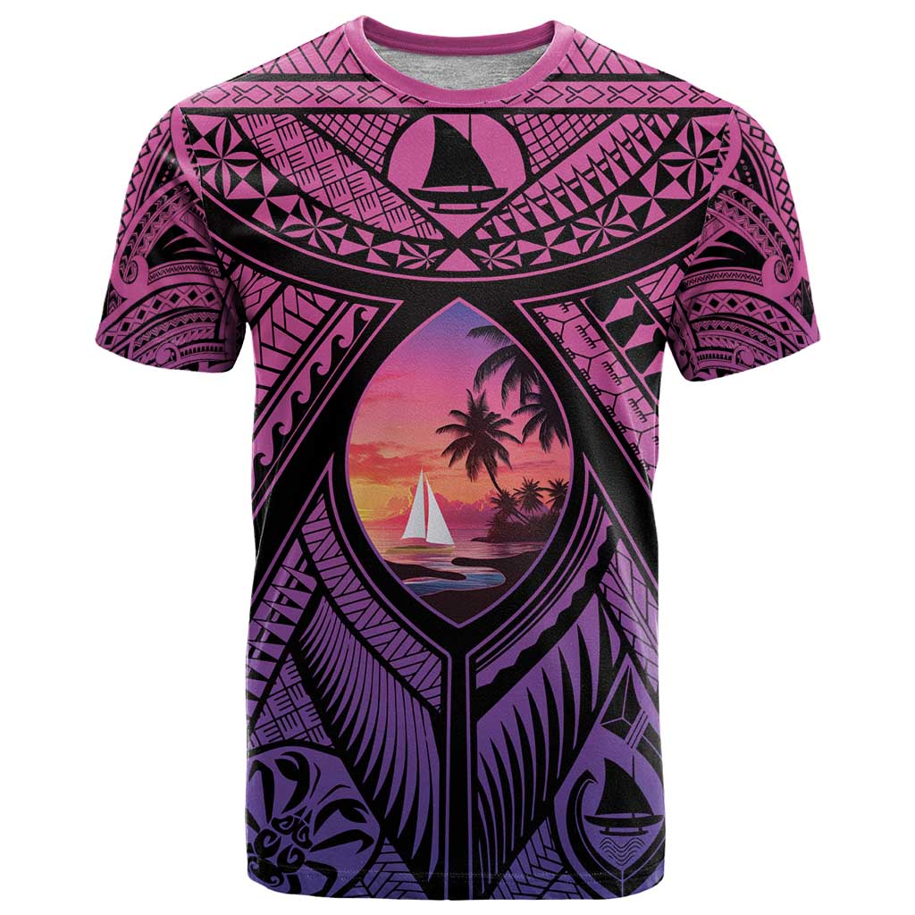 Guam Chamorro Artsy T Shirt Guahan Sunset Beach