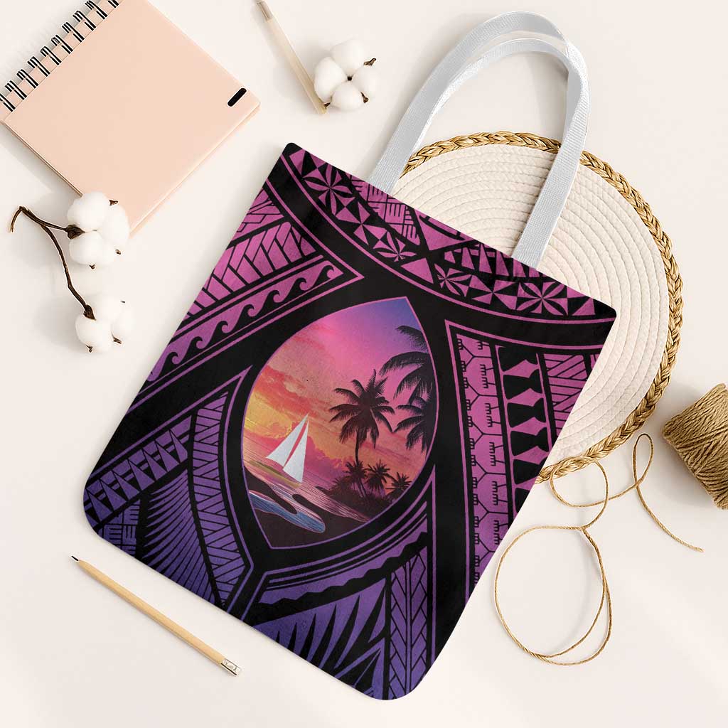 Guam Chamorro Artsy Tote Bag Guahan Sunset Beach - Polynesian Pride