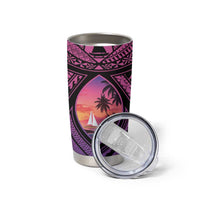 Guam Chamorro Artsy Tumbler Cup Guahan Sunset Beach LT9 - Polynesian Pride