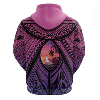 Guam Chamorro Artsy Zip Hoodie Guahan Sunset Beach