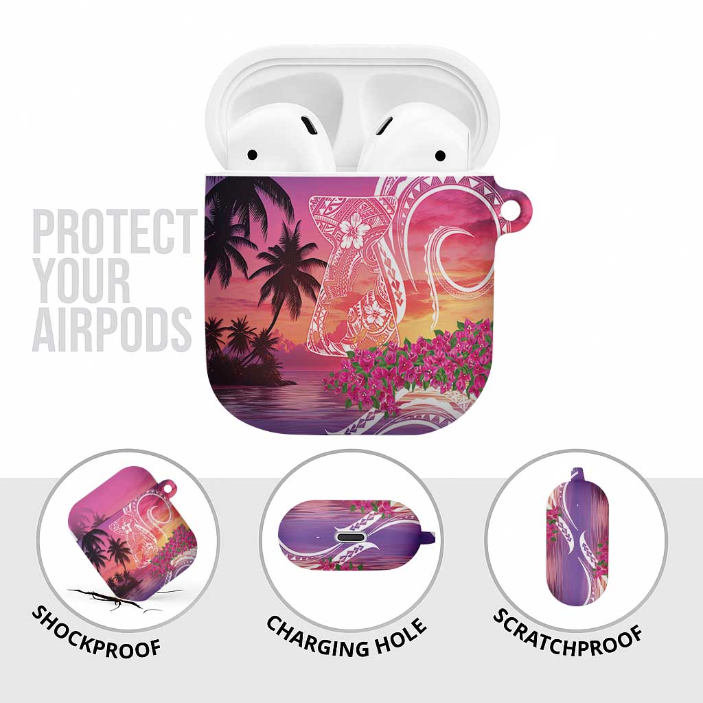 Guam Latte Stone with Map AirPods Case Bougainvillea Beach Sunset - Polynesian Pride