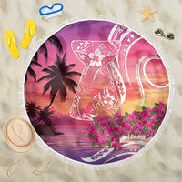 Guam Latte Stone with Map Beach Blanket Bougainvillea Beach Sunset