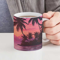 Guam Latte Stone with Map Ceramic Mug Bougainvillea Beach Sunset - Polynesian Pride