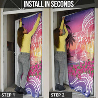 Guam Latte Stone with Map Door Cover Bougainvillea Beach Sunset - Polynesian Pride